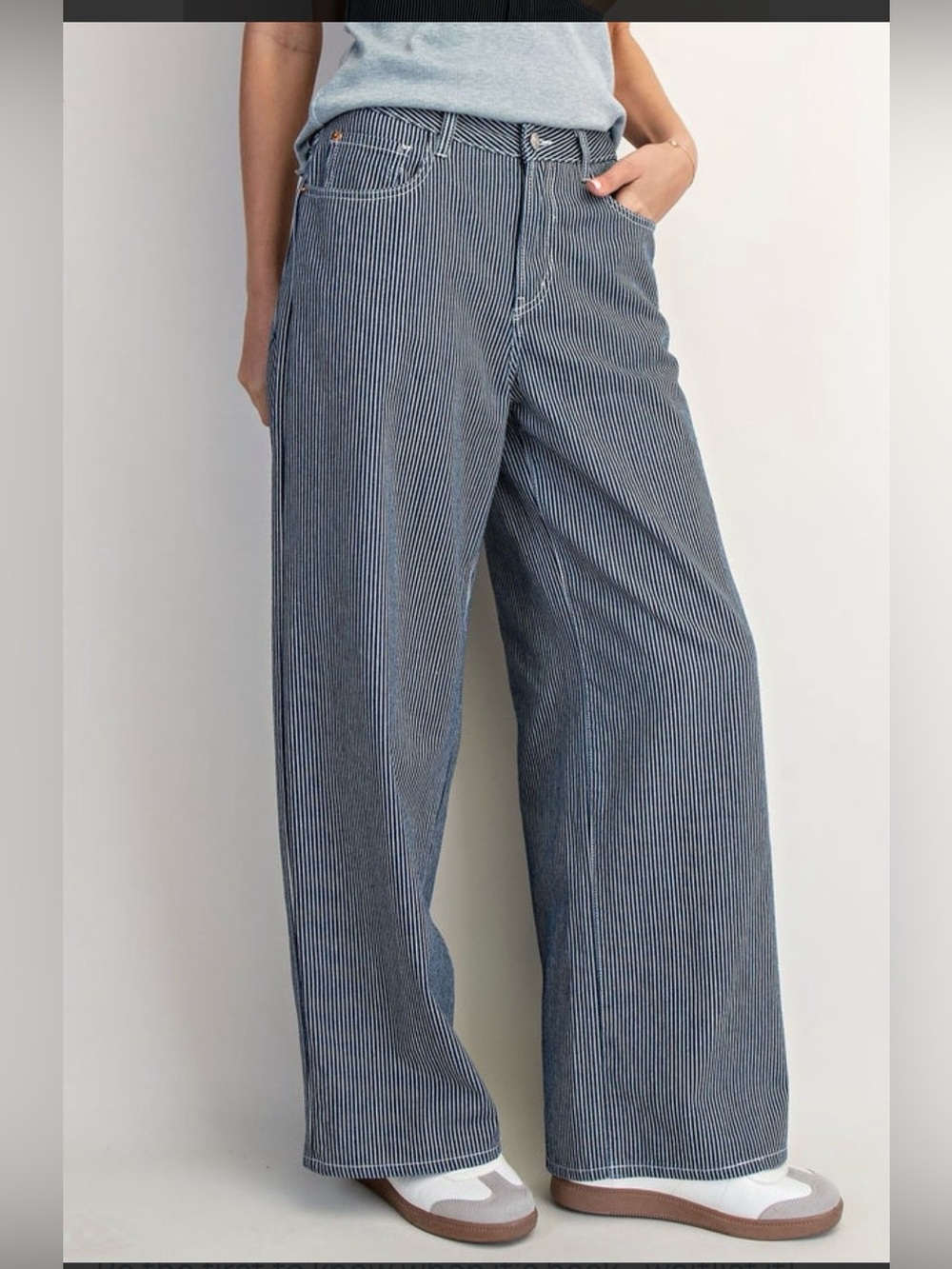Rae Mode on stripe denim wide leg women’s small nwt new in package